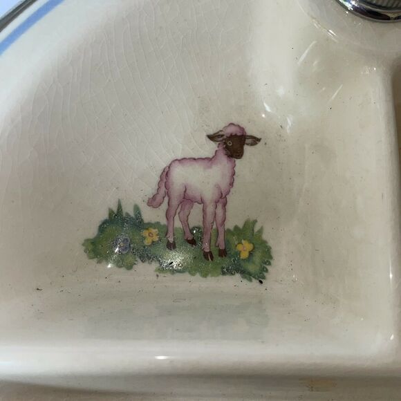 Bartsh Vintage 3 Section Baby Warming Dish Lamb Puppy Duck Chrome Plated - Picture 6 of 9